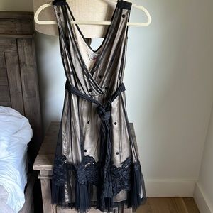 Baraschi black and cream dress—4